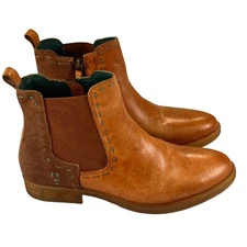 ROAN by Bed Stu Hostile Boots Womens 9 Tan Brown Leather Chelsea Ankle Side Zip