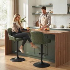 HOMCOM Bar Stools Set of 2 Adjustable Swivel Counter Height Refurbished