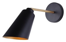 Canarm Rame 1-Light Bathroom Vanity Light Finish Modern Wall Sconce Black Gold