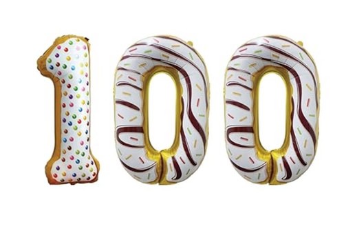 Candy Number 100 - Large Helium Foil  Assorted sizes , colors 