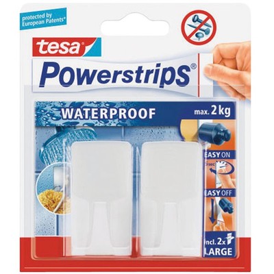 Ganci Autoadesivi Tesa Powerstrips Small Rettangolari - Fino A 1kg, Bianchi | Senza Forare, Ideali Per Cucina E Bagno