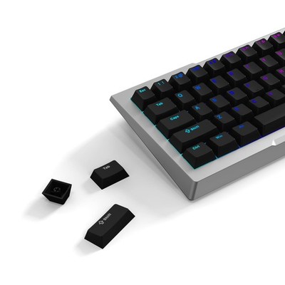 Full PBT Keycap Set Double Shot Shine Through Full Keyboard Caps Black