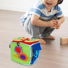 Buckle Toy Educational Teaching Aids Activity Cube Busy Board for Boys Girls