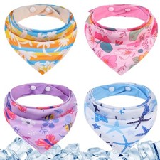 PAWCHIE Dog Cooling Bandana Small 4 Pack Ice Cool Pet Scarf
