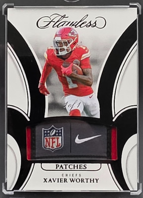 🏈2025 PANINI FLAWLESS XAVIER WORTHY LAUNDRY TAG 1/1 NFL SHIELD AND NIKE LOGO🏈