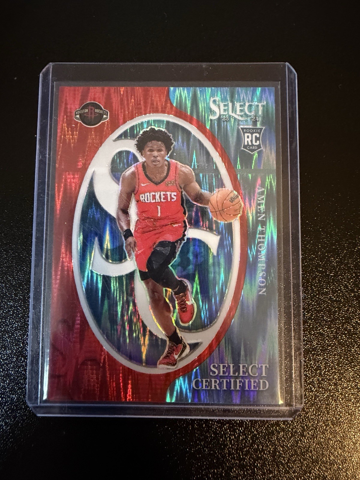 2023-24 Panini Select - Select Certified Amen Thompson #5 Red Flash Prizm /99 RC