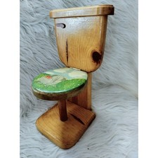 Vintage Homemade Wooden Toilet Paper Holder 6" WX 12"Tall