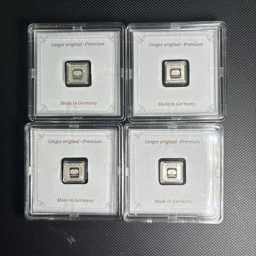 Lot 0f (4) -  1 Gram Silver GEIGER Original in  Capsule Assay .999 fine See Pics