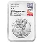2022 $1 1-oz American Silver Eagle NGC MS70 FDI Michael Gaudioso Flag Label