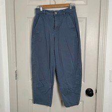 Everlane Barrel Pants Womens 4 Blue High Rise Organic Cotton Minimalist Y2K