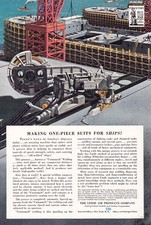 1942 Linde Air Products: One-Piece Suits for Ships Vintage Print Ad