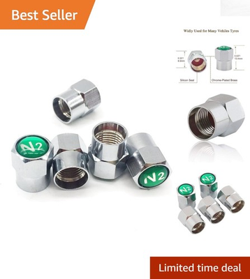 #ad Stylish Chrome Plated Brass Tire Valve Caps 5 Pack Plus Spare for All Vehicles $10.99