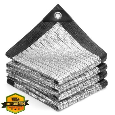 LOVE STORY 6x6FT Aluminum Shade Cloth Silver Tarp Grommets Garden
