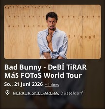 Mitfahrgelegenheit zum Bad Bunny Konzert in D&uuml;sseldorf  am 21.06. ab Frankfurt