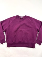 Athleta Forever Fleece Relaxed Crewneck Sweatshirt Size Large Plum