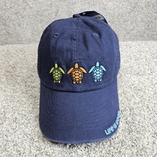 Life Is Good Hat Adult One Size Adjustable Blue Turtles Beach Summer Relax New