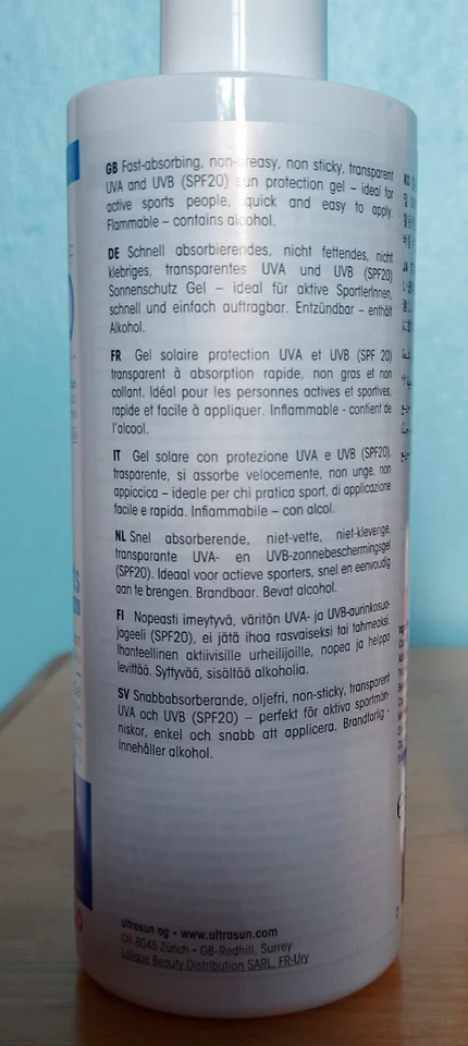 Ultrasun Sun Protection Sports Gel SPF 20 - 300ml & Lip Protection Stick X 2  - Image 3 of 4