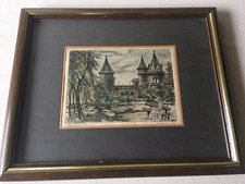 Vintage Marianne L. Almasy Original Etching Print Hand Signed & Numbered, 2/195