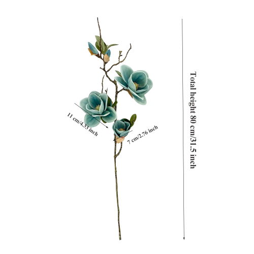 Luxury Big Fall Magnolia Branch Silk Artificial Flowers Home Decor Flores Decor - Picture 12 of 23