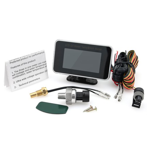 3 In 1 Car Truck LCD Digital Display Voltmeter/Oil Pressure/Water Temp Gauge - Picture 11 of 12