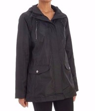 New Cb Sports Black Waterproof Hood Jacket Plush Lining Size M Hand Pockets Zip.