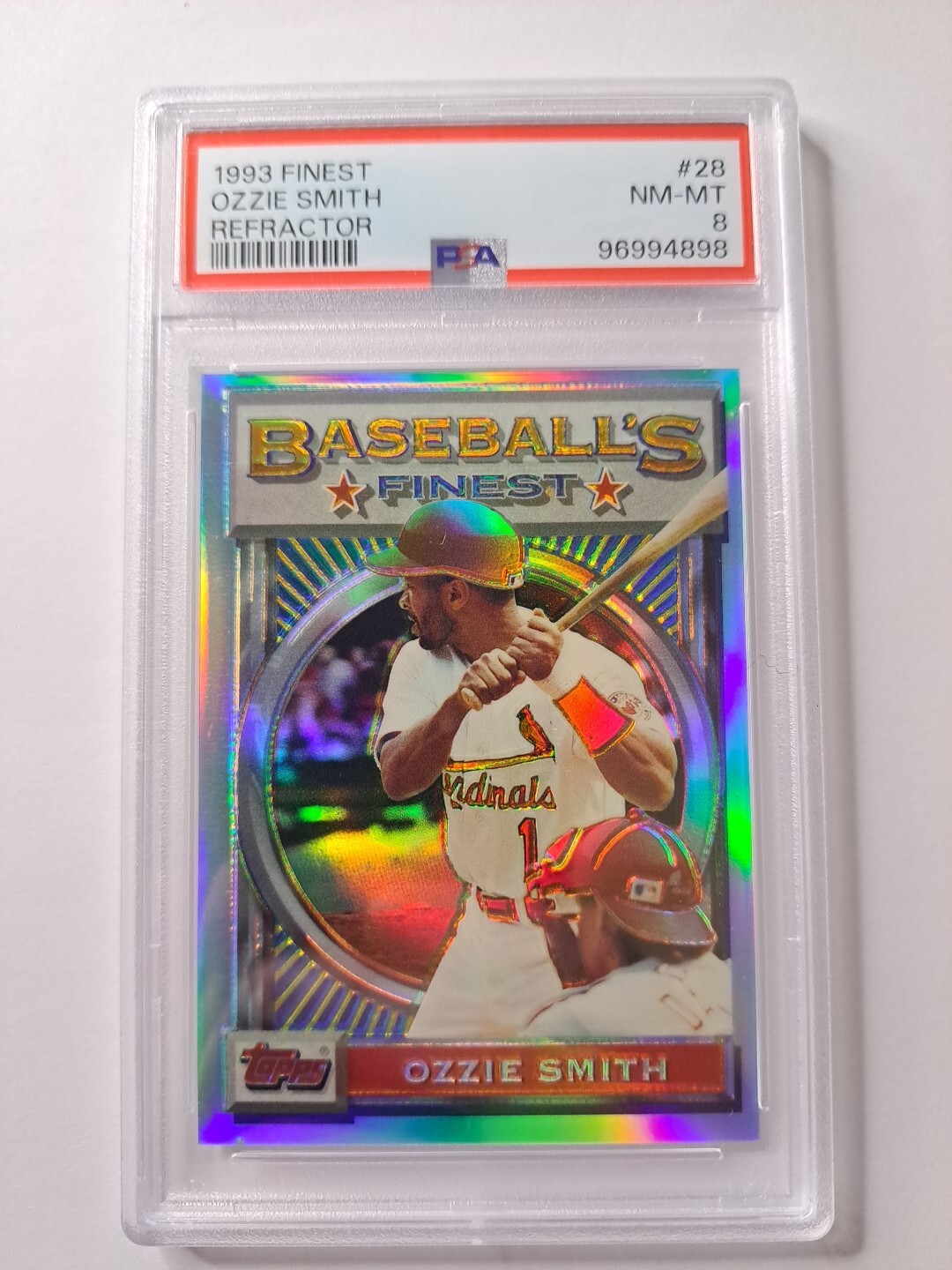 1993 Finest Ozzie Smith Refractor #28 PSA 8 Fresh Slab