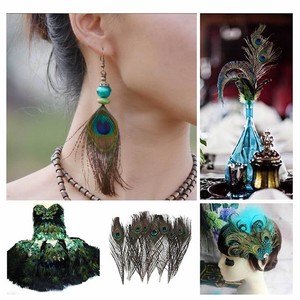 10pcs Natural Peacock Tail Eyes Feathers Party Decor Jewellery