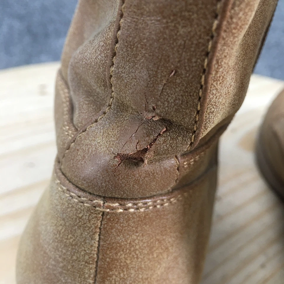 G by Guess Boots Womens 9.5 M Combat Lace Up Beige Faux Leather Zip Round Toe - Image 4 of 4