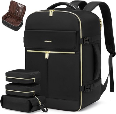 LOVEVOOK Travel Backpack for Women, 40L Large Carry On / 4Pcs, Black 