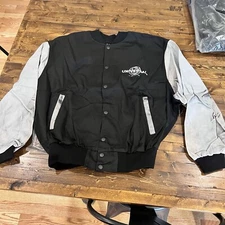 VTG 90s Universal Pictures Studios Movie Film MCA Varsity Black Promo Jacket XL
