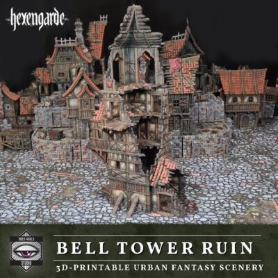 #ad #ad Hexengarde Bell Tower Ruin 32mm Scale Building for Damp;D RPG Mordheim $69.99