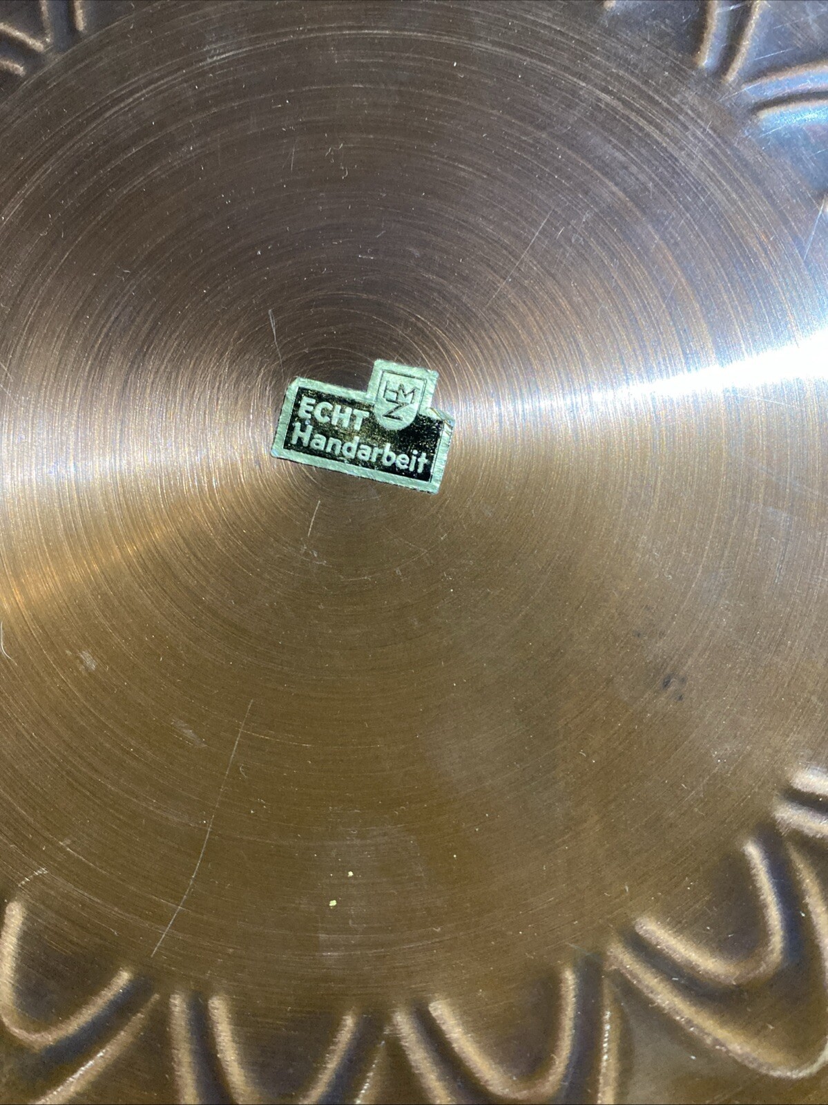 Set of 6, Ecrt Handarbeit  Copper & Glass Tea Cups with tray