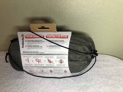 Hammock Light Weight w Travel Bag Red And Gray 500 pound Limit Avalanche  Nylon