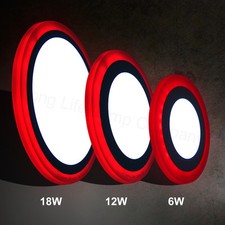 RED GREEN or BLUE Recessed LED Ceiling Panel Light Round or Square 6W 12W 18W  