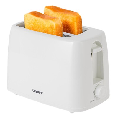 2 Scheiben Brot Toaster 6 Stufen Bräunungssteuerung mit Krümelschublade abbrechen weiß
