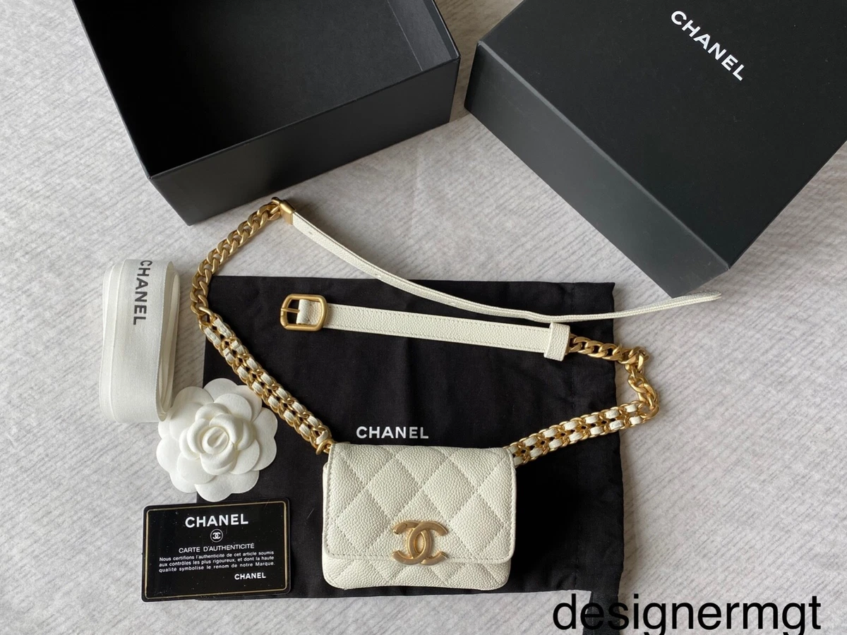 Chanel Cardholder On Chain Belt Bag, Black Caviar with Gold