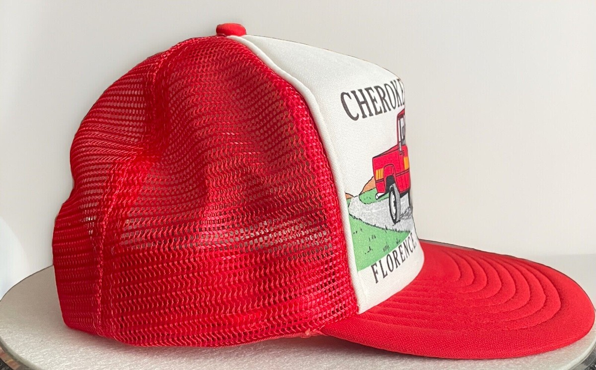 【80s 】ベースボールキャップ　トレフォイル　台湾　vintage VINTAGE 80's Toyota Pickup Trucker Hat Cap Mens Snap Red Truck 22r