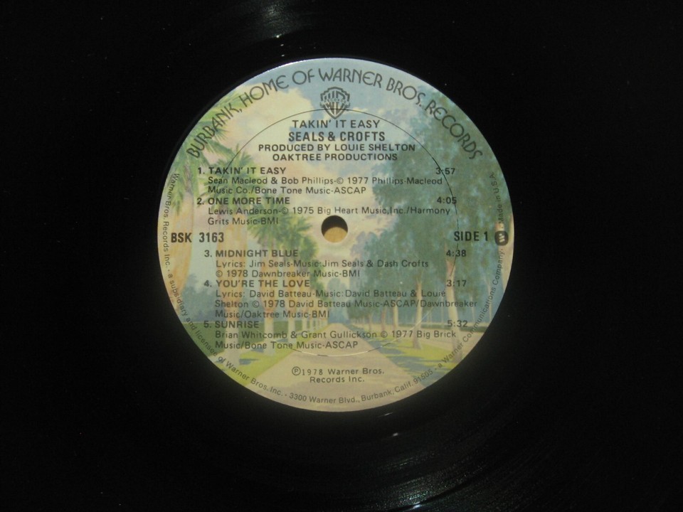 Seals and CroftsTakin' It Easy1978 Vinyl LPOriginal Inner Sleeve