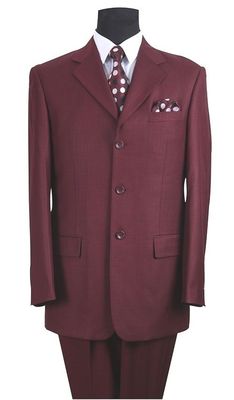 Brand New Men's Basic Suit comes with Pants Burgundy Color Size 38-58 #802P 