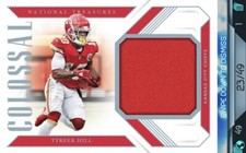 2018 National Treasures Tyreek Hill #23/49 Patch NFL Blitz Digital Card