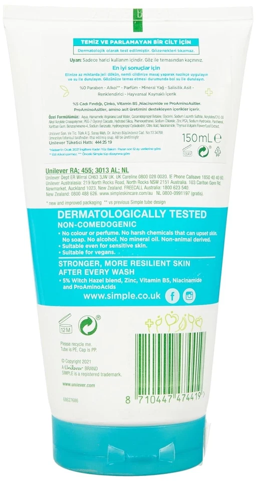 Simple Daily Skin Detox Purifying Facial Wash 150ml - Imagem 2 de 4