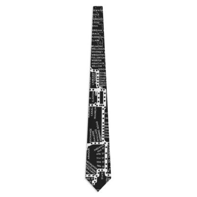 Chicago Subway Elevated Train System Map Street Map Necktie