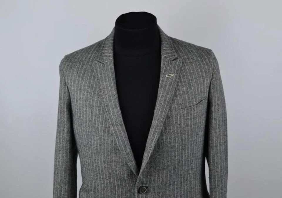 Blazer Gant casaco listrado cinza algodão um botão tamanho 54 - Imagem 4 de 4