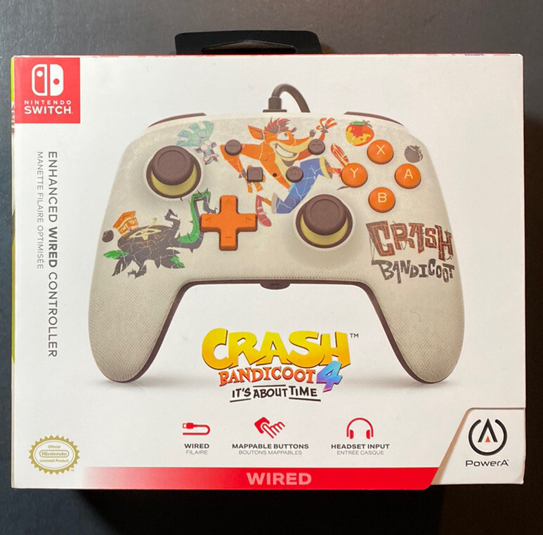 Nintendo Switch Enhanced Wired Controller [ Crash Bandicoot Quantum Crash ] NEW