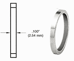 CRL Polished Stainless Straight Cylinder Ring .100" DRA100PS Durable Fit - Picture 2 of 3