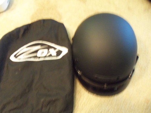 GMAX   MOTORCYLE HELMET 1/2 Helmet, Carbon Black  SIZE XS  QUICK RELEASE BUCKLE - Picture 1 of 3