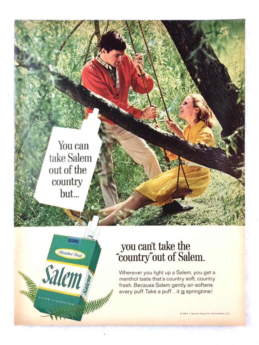 Salem Cigarettes 1968 Vintage PRINT AD You Can Take the Salem Out of the  County