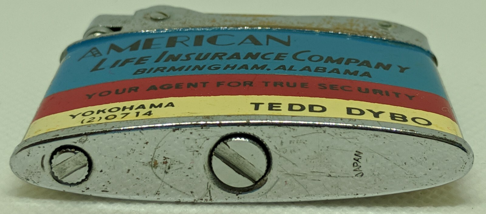 Flat Advertising Lighter American Life Insurance Made In Japan