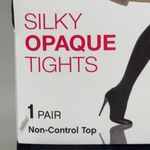 HANES (3 PACK) Style Silky Opaque Tights Non-Control Top Women's L/XL Black 6398 - Picture 3 of 10