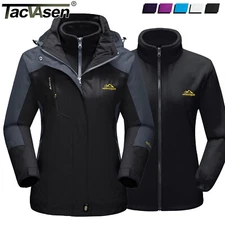 Women's Mountain Fleece 3 in 1 Jacket Waterproof Ski Warm Winter Windproof Coats